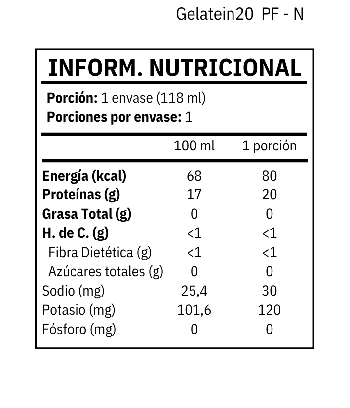 Gelatein 20 - Jalea proteica